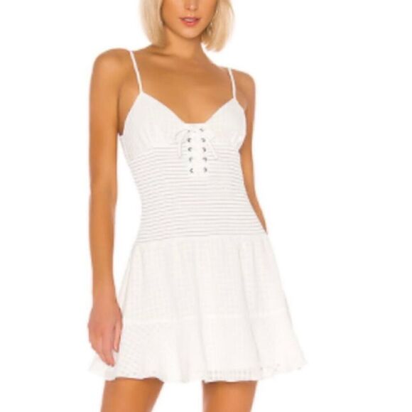The East Order x Revolve Chance Smocked Fit and Flare Mini Dress Women’s X-Small - Picture 2 of 15